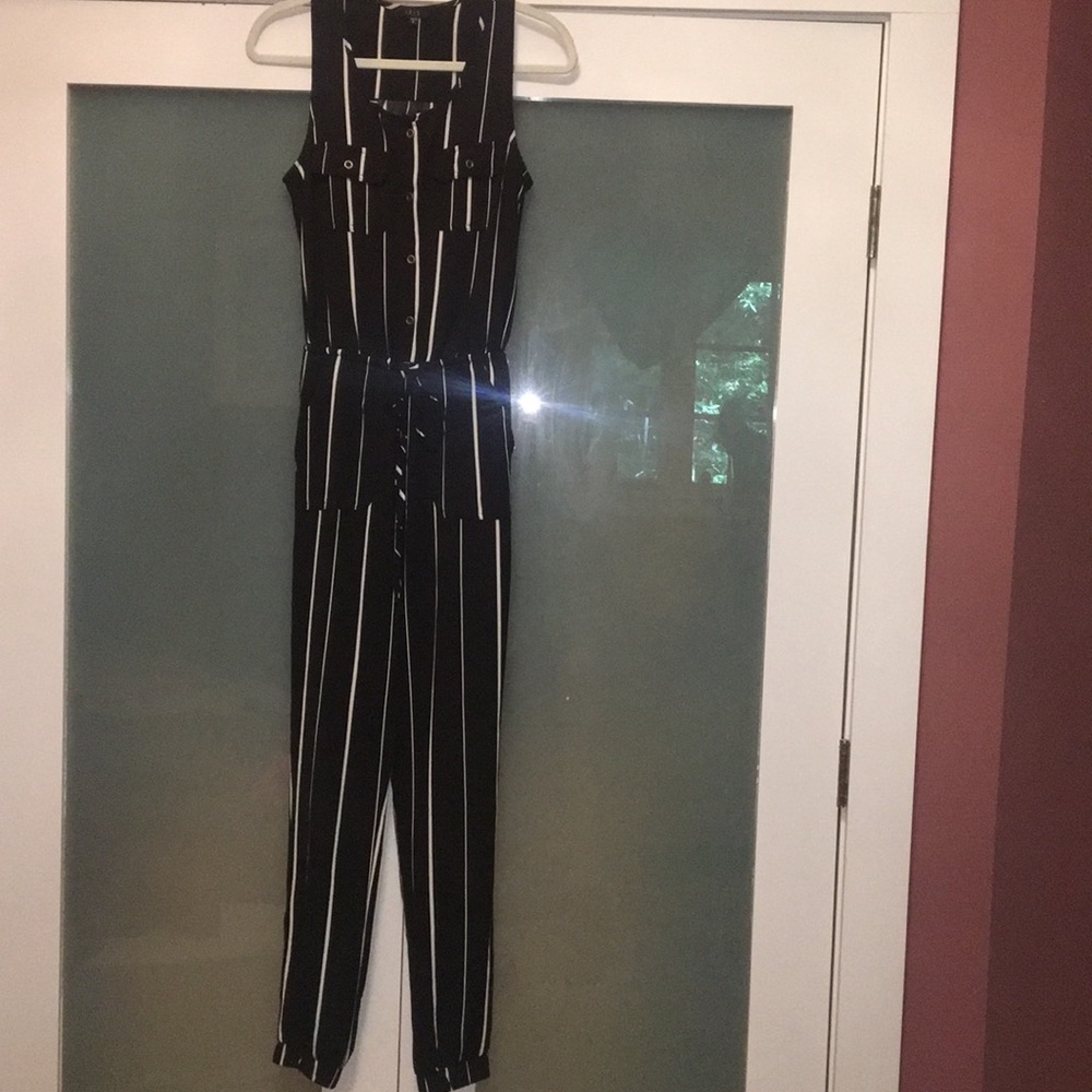 A Navy Blue & White stripped Romper!